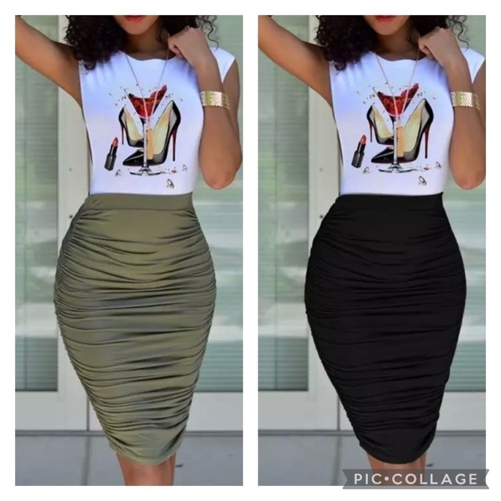 Cute Ruched Skirt & Top